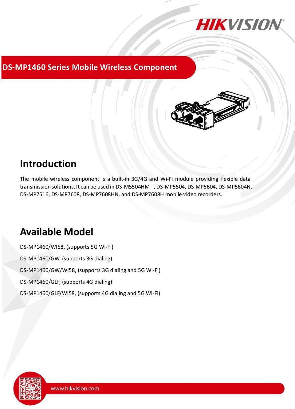 Hikvision DS-MP1460/WI58 plug in 4G & WiFi Module with Antennas | DSI