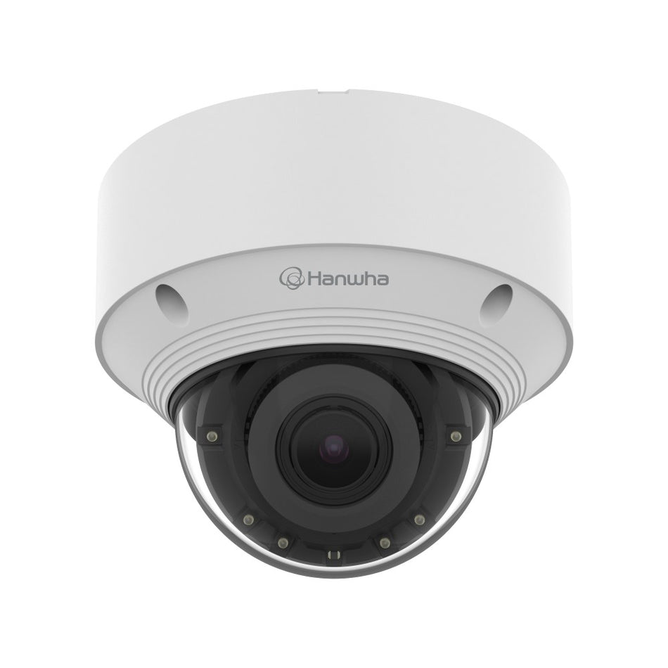 Hanwha QNV-C9083R Q Core 8MP Outdoor AI Vandal Dome Camera 3.2~10.2mm Motorised Lens