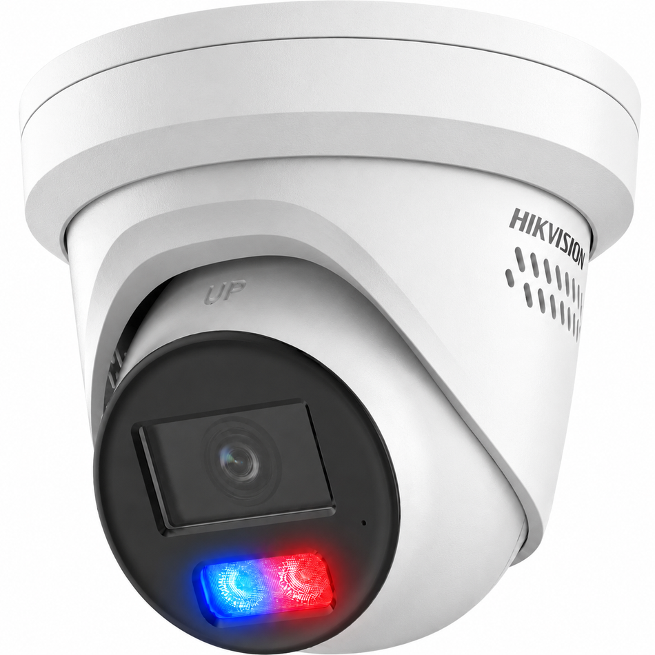 Hikvision DS-2CD2387G3-LIS2UY/SRB 4K 8MP Smart Hybrid Light with ColorVu 3 Turret Camera Red Blue Strobe 4.0mm