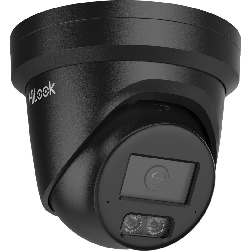 HiLook IPC-T289H-MU/SL 4K 8MP Smart Hybrid Light Active Deterrence Turret Camera 2.8mm Lens - Black