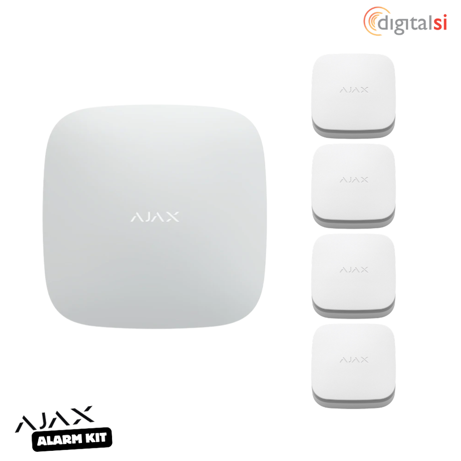 AJAX Wireless Smoke Alarm Starter Kit with 4 x Heat/Smoke Detectors