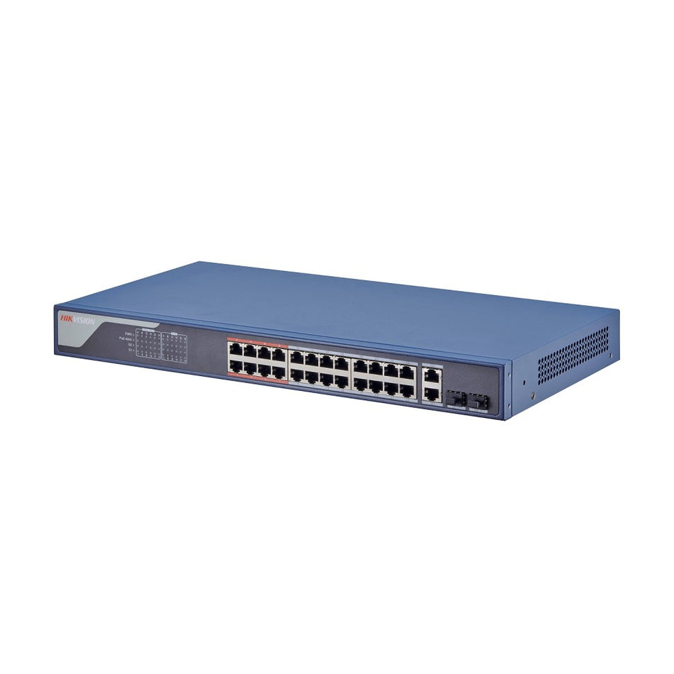 Hikvision DS-3E1326P-EI 24 Port Smart Managed 100 Mbps PoE Switch with 1GB Uplinks