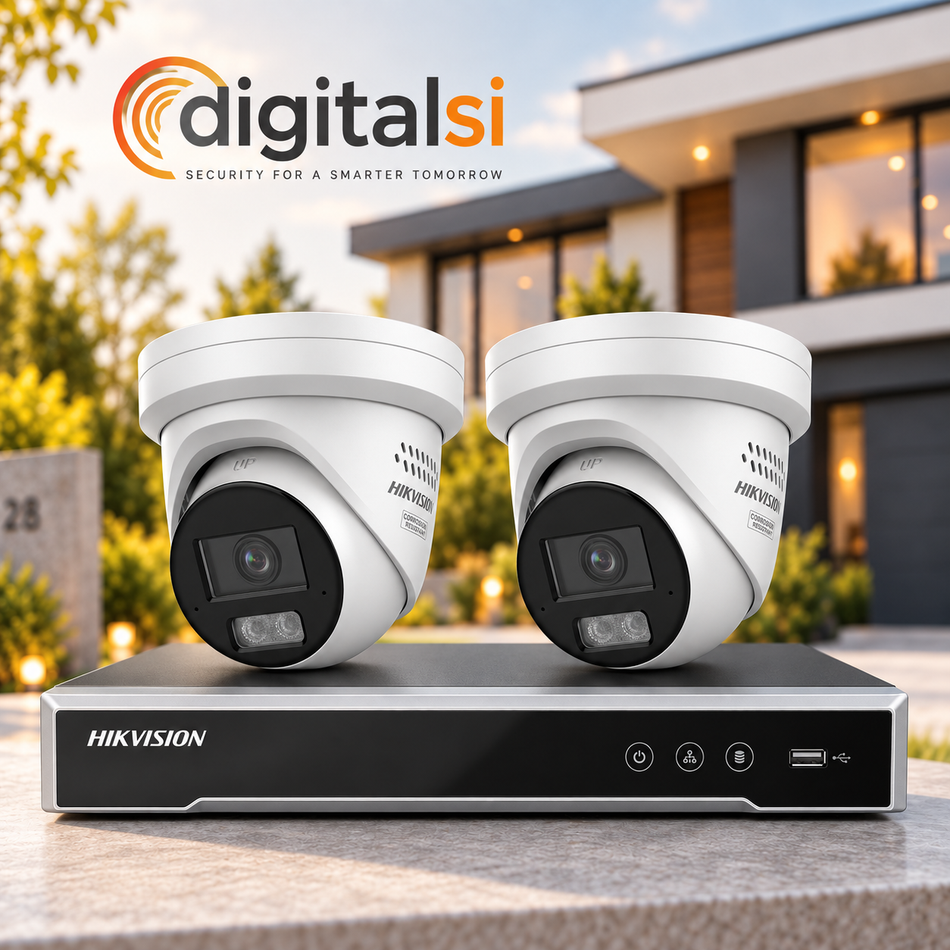 Professionally Installed Hikvision 2 x 4K Ultra HD ColorVu 3.0 Cameras with 4 Channel 4TB NVR