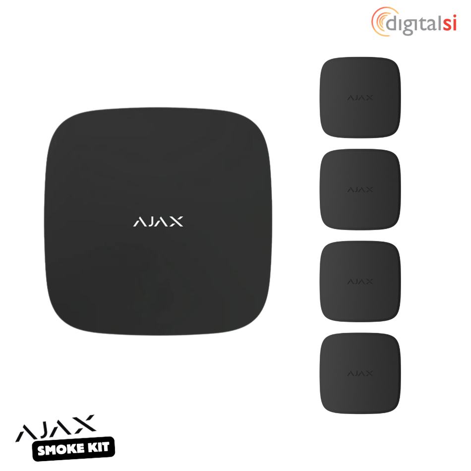 AJAX Wireless Smoke Alarm Starter Kit with 4 x Heat/Smoke Detectors