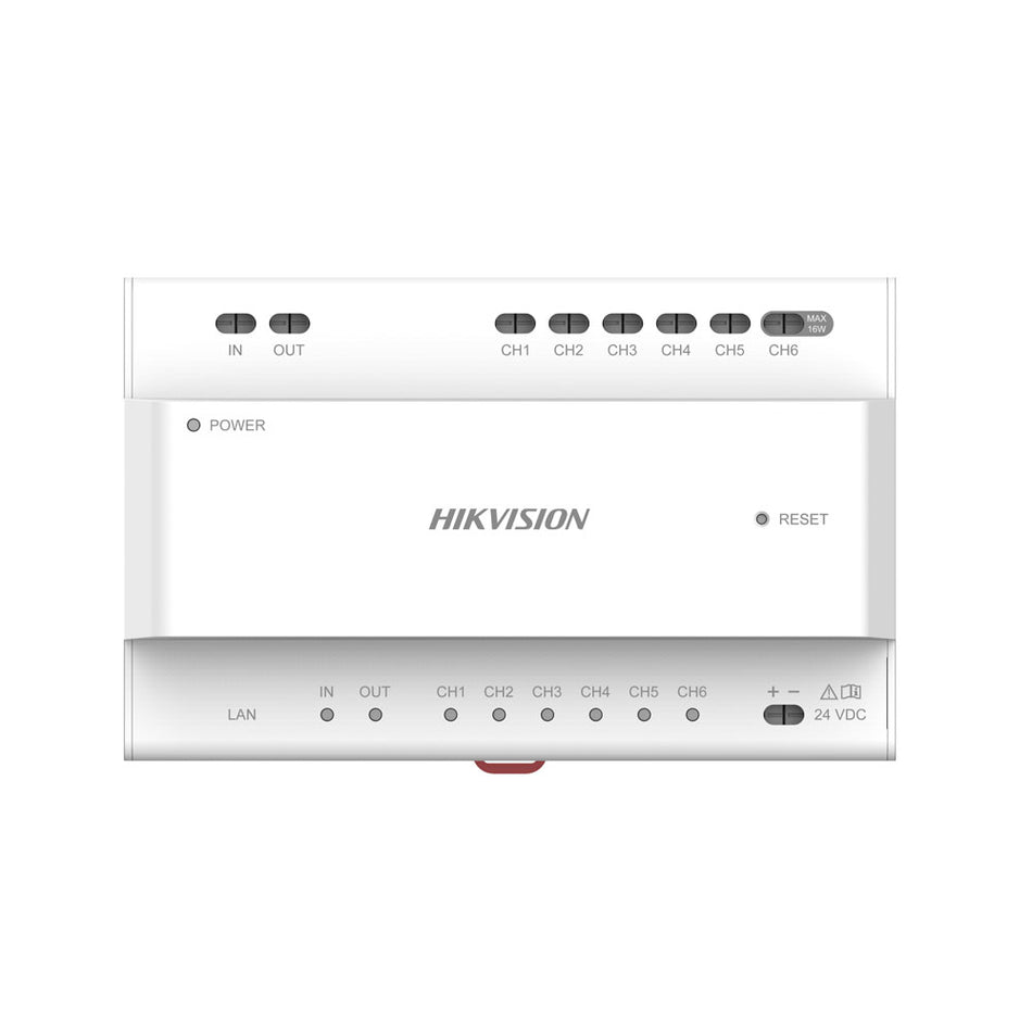Hikvision DS-KAD706Y-P 2 Wire Intercom, Video/Audio Distributor, 6 Devices, PSU