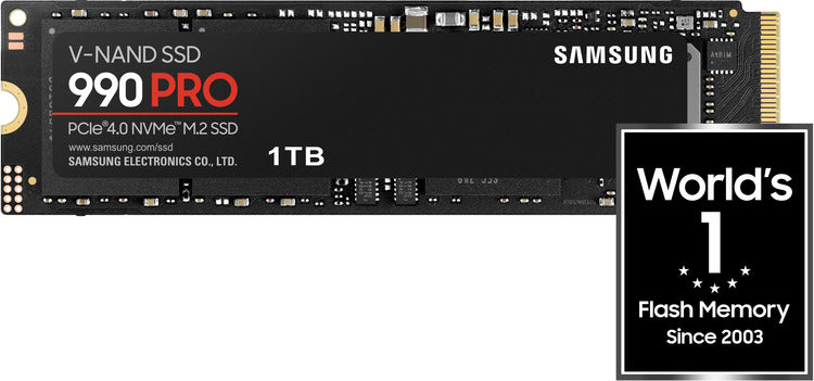 1TB Samsung 990 PRO M.2 PCIe 4.0 NVMe SSD MZ-V9P1T0BW
