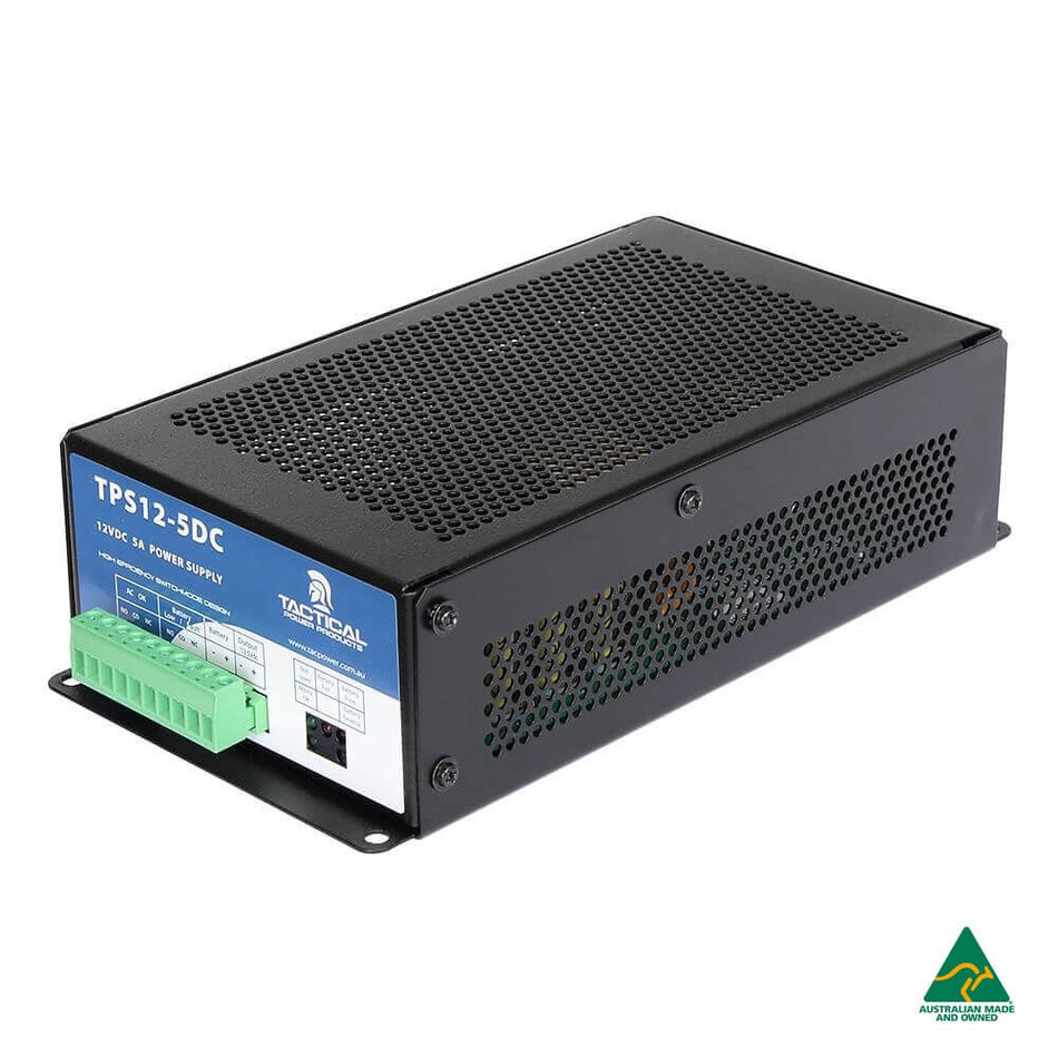 Tactical Technologies Power Supply, ECO, 12VDC, 5.0A, 13.8V Charger, AC Fail & Low Battery Outputs