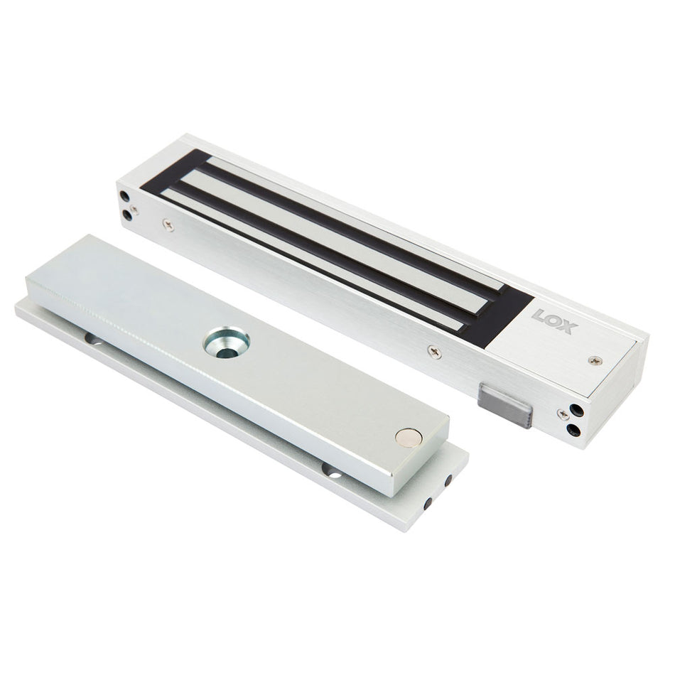 LOX EM3500M Electro Magnetic Slimline Single Lock, 280kg, Monitored, 12/24VDC