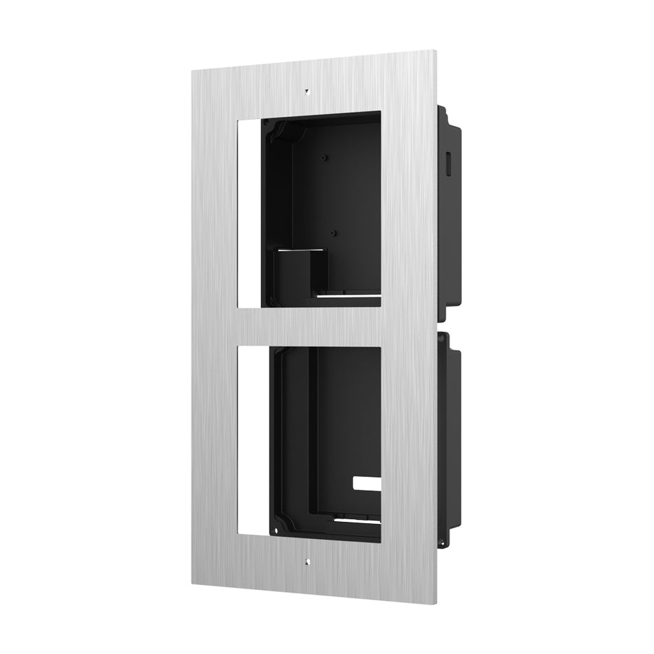 Hikvision DS-KD-ACF2S Stainless Steel Door Station Gang Box Flush Mount - Supports 2 Modules