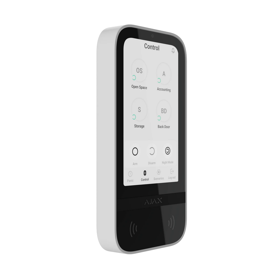 AJAX 48469 Wireless White 5" Touch Screen Keypad with Built in Reader