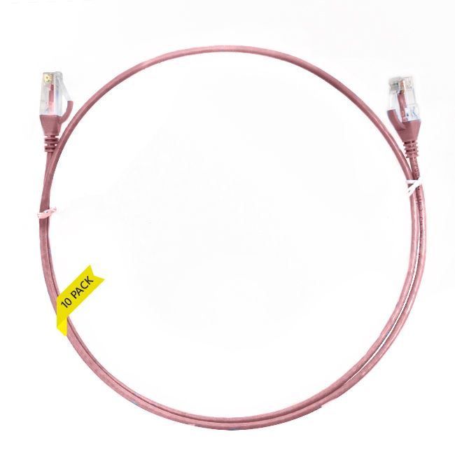 0.5m CAT6 Ultra Thin LSZH Ethernet Network Cable - Pink