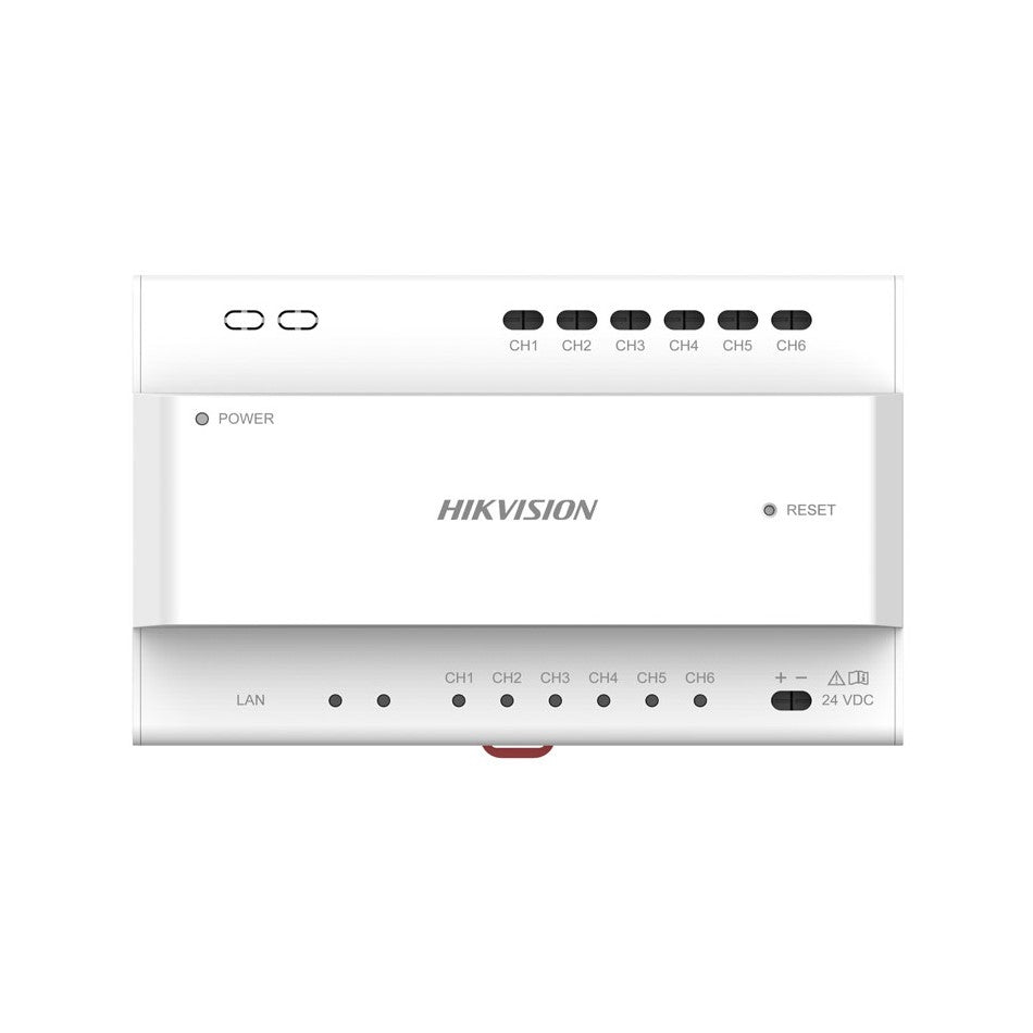 Hikvision DS-KAD706Y-SP 2 Wire Intercom, Video/Audio Distributor, 6 Devices, PSU