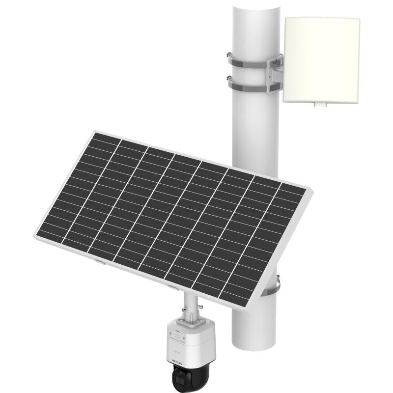 Hikvision DS-2XS3Q47G1-LDW(H)/C18S40 4MP ColorVu Solar-powered Security PT Camera Kit inc Solar Panel, Battery & P2P Bridge