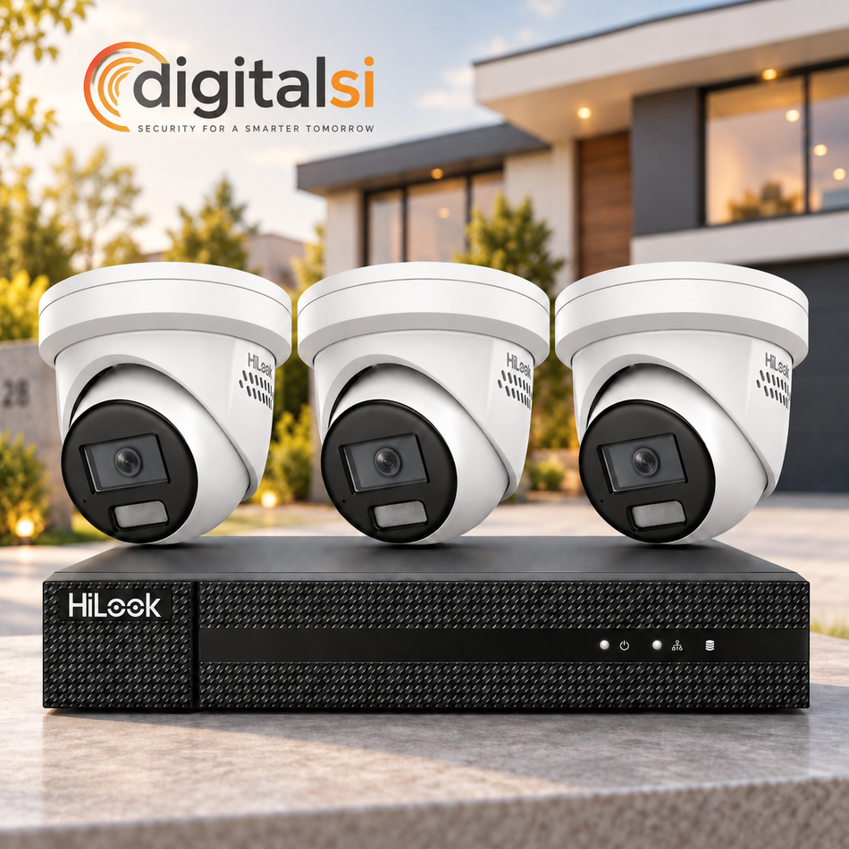Professionally Installed HiLook 3 x 4K Ultra HD Hybrid Light Cameras with 4 Channel 4TB NVR